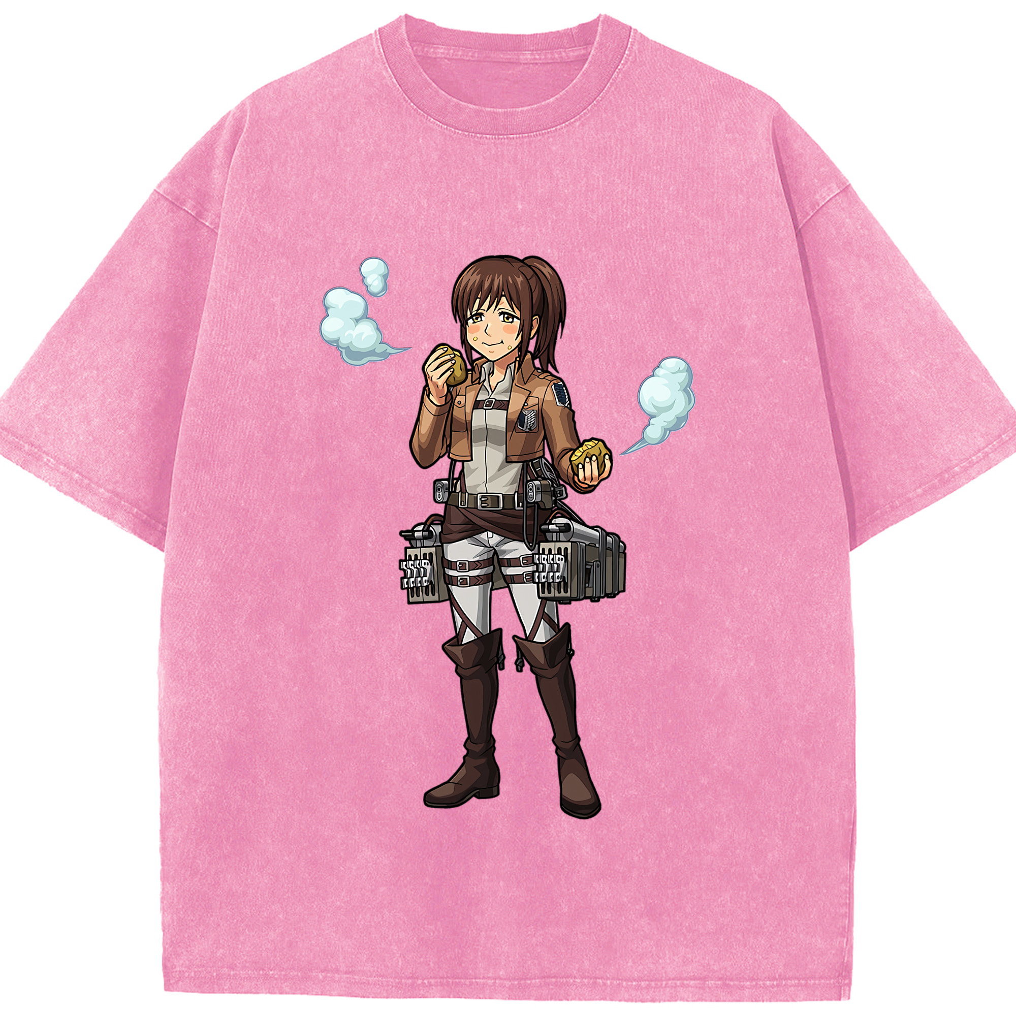 （画像用） 進撃の巨人 サシャ·ブラウス Attack on Titan Sasha Blaus 綿100% ヴィンテージ風 半袖Tシャツ（フロントプリント）